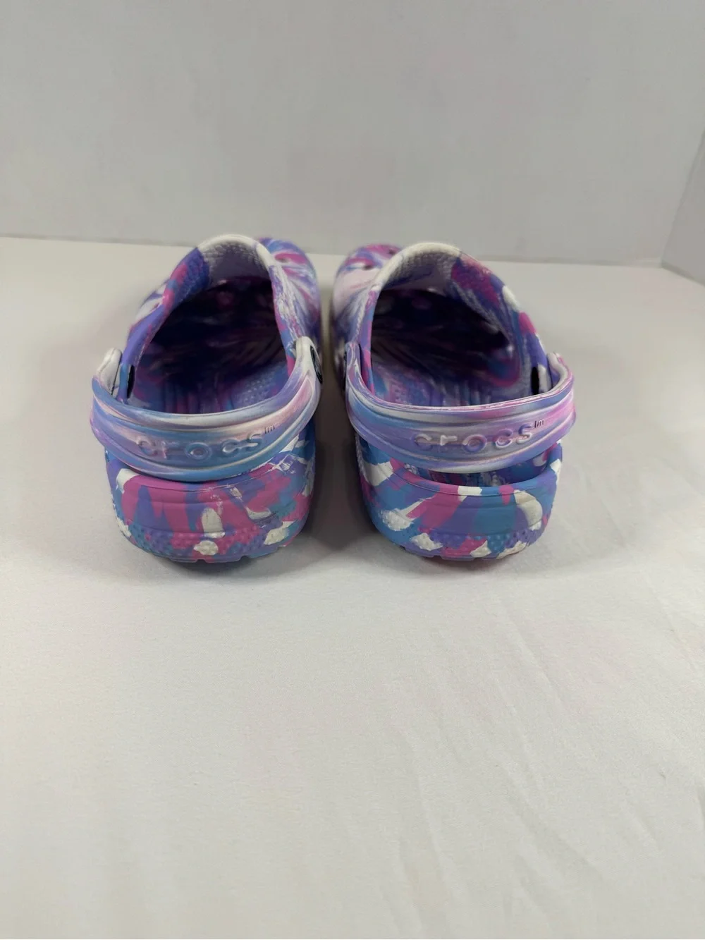 Toddler Girl's Size J1 Pink Purple Blue Tie Dye Crocs
